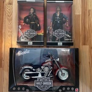 Harley-Davidson Barbie and Ken with 1999 Harley Fat Boy Bundle - NIB Vintage